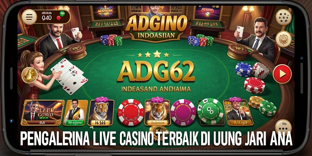 Gameplay Live Casino ADG62 dengan dealer profesional dan interaksi langsung.