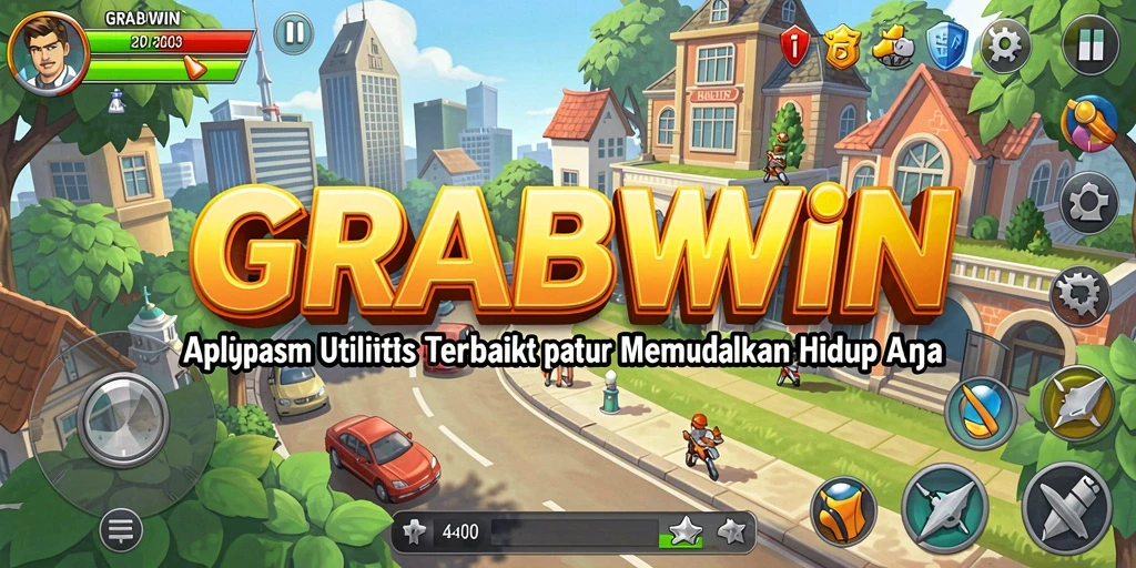 Tampilan utama GRABWIN yang menampilkan antarmuka pengguna yang ramah.