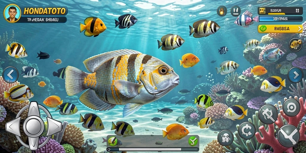 Tampilan screenshot utama HONDATOTO menampilkan aksi menembak ikan yang mendebarkan.