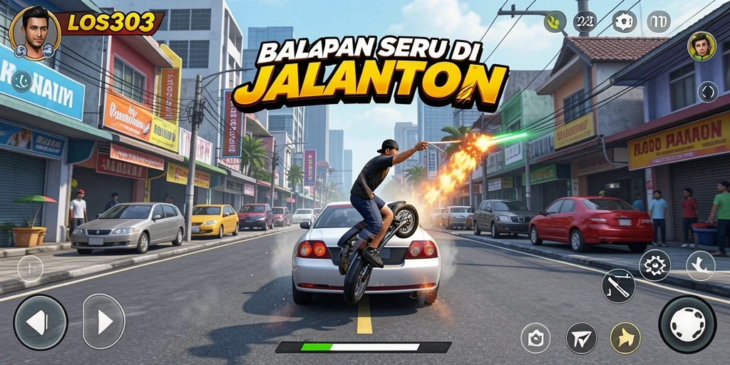 Tampilan gameplay menarik dari LOS303 saat balapan.