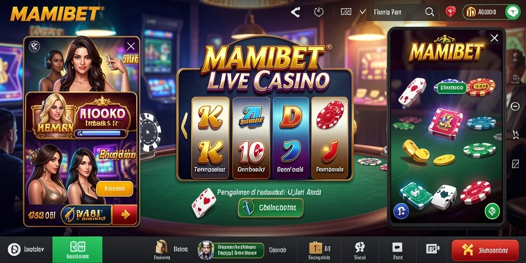 Screenshot gameplay MAMIBET yang menampilkan suasana kasino Live Casino yang autentik.