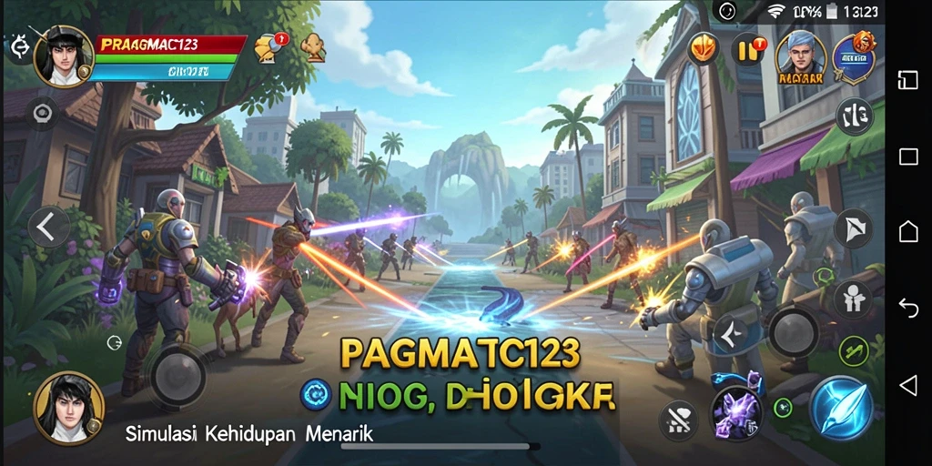 Screenshot gameplay PRAGMATIC123 menampilkan interaksi karakter dalam simulasi kehidupan.