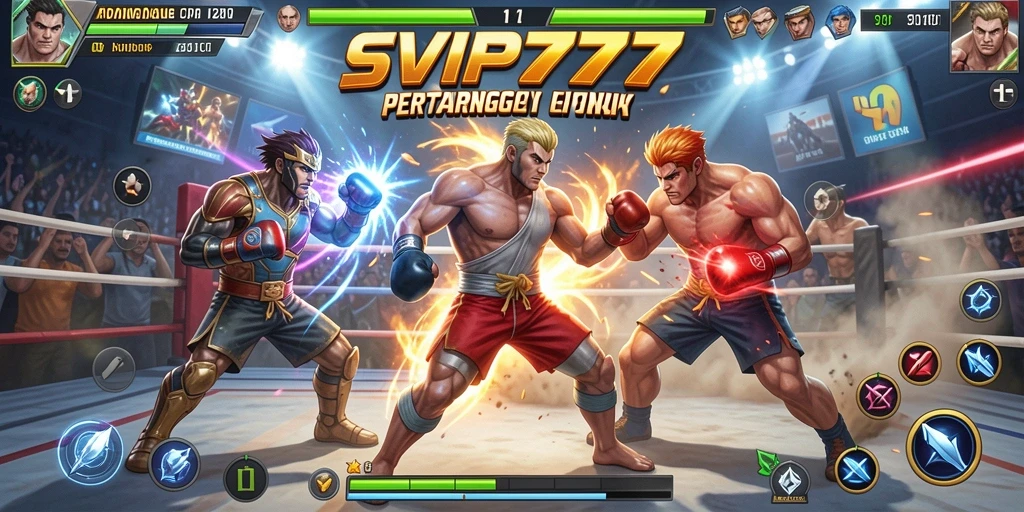 Screenshot gameplay SVIP777 menampilkan aksi pertarungan yang mendebarkan dan karakter yang memukau.