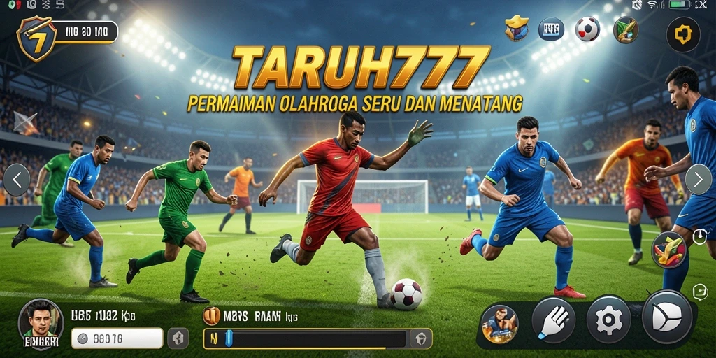 Tangkapan layar utama TARUH777 menunjukkan aksi permainan olahraga yang mendebarkan.