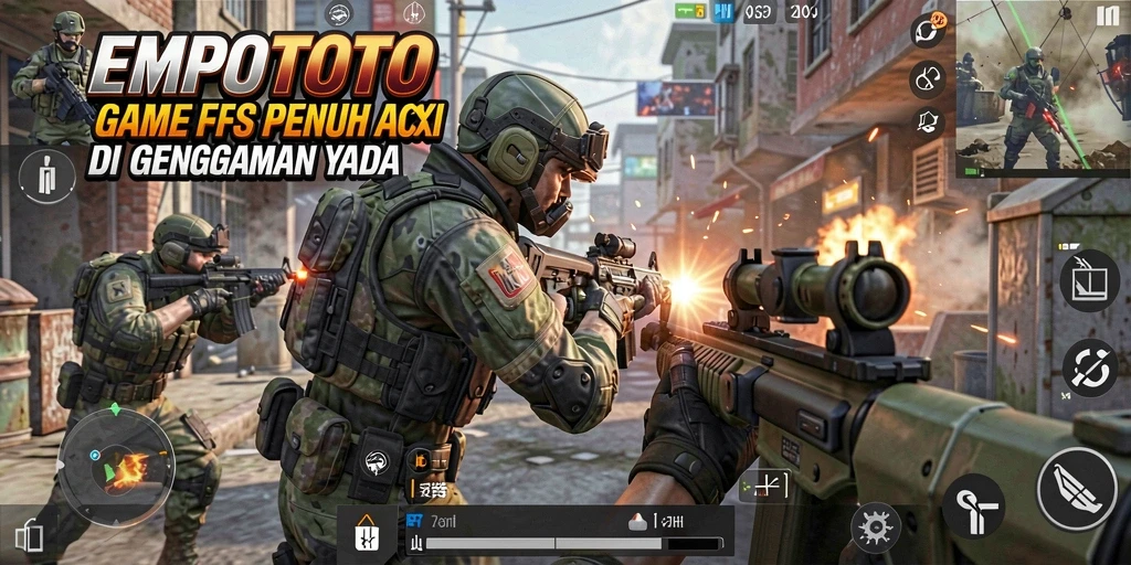 Tampilan gameplay TEMPOTOTO yang luar biasa di medan tempur.